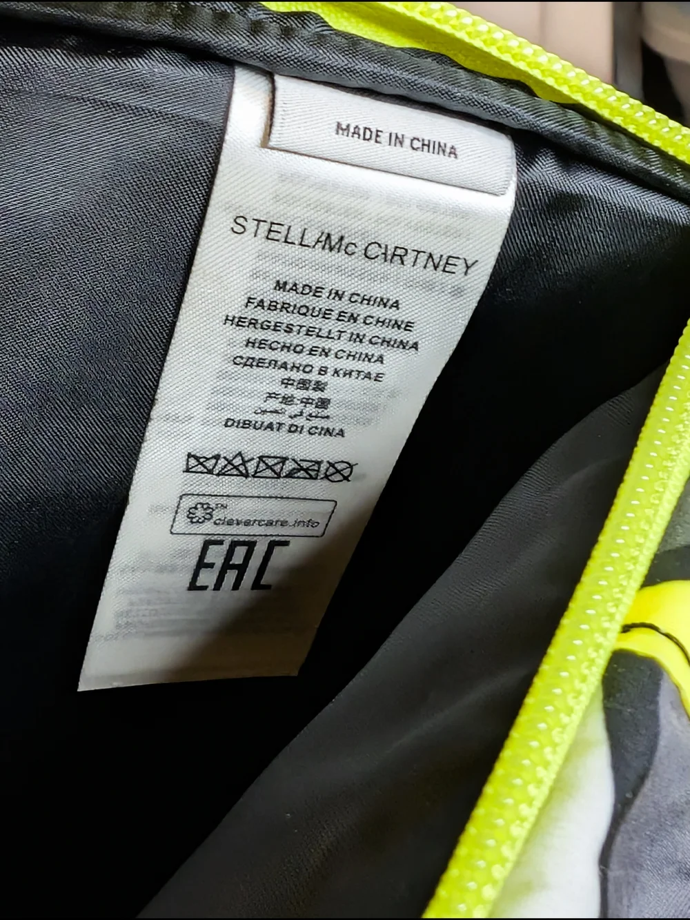 Stella McCartney Kids Neon Yellow & Gray Camo Backpack
